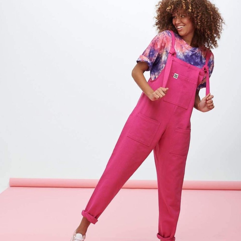 Lucy & Yak Atlas Dungarees / Overall in Pink / Yarrow